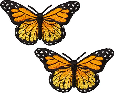2 x Monarch-Schmetterlingsapplikationen zum Aufbügeln oder Aufnähen von PatchClub