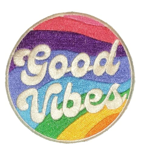 Good Vibes Aufnäher zum Aufbügeln/Aufnähen, 7,6 cm – vollständig bestickter cooler Aufnäher von PatchClub Good Vibes Aufnäher zum Aufbügeln/Aufnähen, 7,6 cm – vollständig bestickter cooler Aufnäher von PatchClub von PatchClub