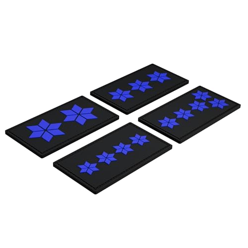 Patch Force - Dienstgradabzeichen Polizeiobermeister (POM) mittlerer Dienst (mD) - Als Abzeichen für Polizeiuniform, Schutzweste, Einsatztasche, Jacke oder Rucksack - 3D rubber klett patch von Patch Force