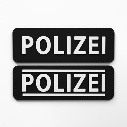 Patch Force - Polizei Ausrüstung - Polizei Patch als Abzeichen für Polizeiuniform, Polizeiweste, Einsatztasche, Jacke oder Rucksack - 3D rubber klett patch - 12 x 4 cm von PatchForce