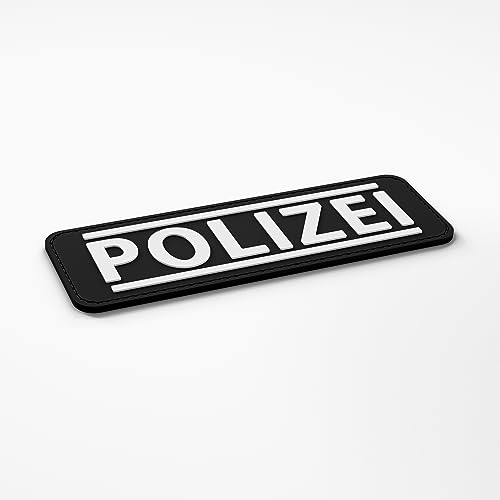 Patch Force - Polizei Ausrüstung - Polizei Patch als Abzeichen für Polizeiuniform, Polizeiweste, Einsatztasche, Jacke oder Rucksack - 3D rubber klett patch - 12 x 4 cm von PatchForce