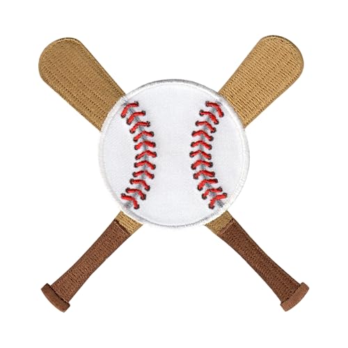 PatchMommy Baseball Schläger Patch Aufnäher Applikation zum Aufbügeln Bügelbild Softball Ball Sport - für Kleidung Jeans Jacken Kinder von PatchMommy