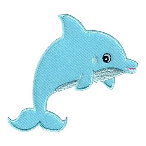 PatchMommy Delphin Delfin Patch Aufnäher Applikation zum Aufbügeln Bügelbild - für Kleidung Jeans Jacken Kinder Baby von PatchMommy