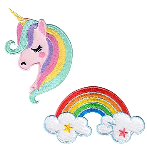 PatchMommy Einhorn und Regenbogen Patch Aufnäher Applikation Bügelbild, Set 2 Stück PatchMommy Einhorn und Regenbogen Patch Aufnäher Applikation Bügelbild, Set 2 Stück von PatchMommy