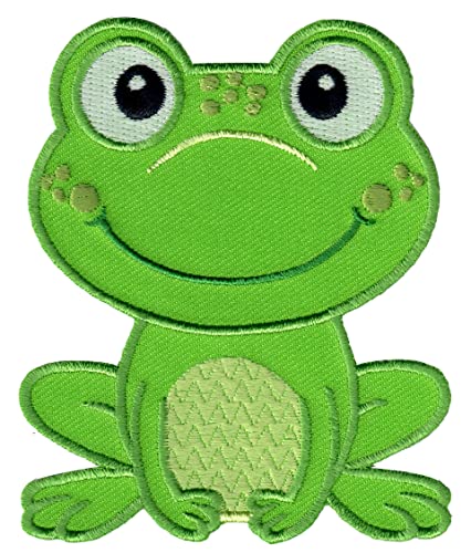 PatchMommy Frosch Patch Aufnäher Applikation zum Aufbügeln Bügelbild - für Kleidung Jeans Jacken Kinder Baby von PatchMommy