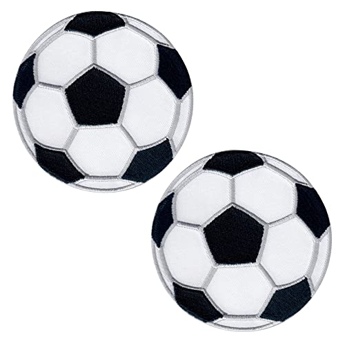 PatchMommy Fußball Fussball Patch Aufnäher Applikation zum Aufbügeln Bügelbild Ball Sport - Set 2 Stück von PatchMommy