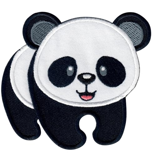 PatchMommy Panda Bär Patch Aufnäher Applikation zum Aufbügeln Bügelbild - für Kleidung Jeans Jacken Kinder Baby von PatchMommy