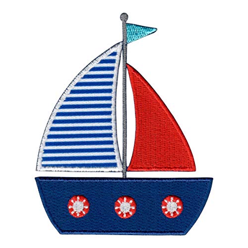 PatchMommy Segelboot Patch Aufnäher Applikation zum Aufbügeln Bügelbild Segelschiff Boot Schiff - für Kleidung Jeans Jacken Kinder Baby von PatchMommy