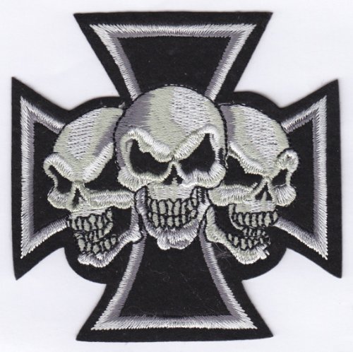 Aufnäher mit Motiv "Eisernes Kreuz und Totenkopf von PatchWOW