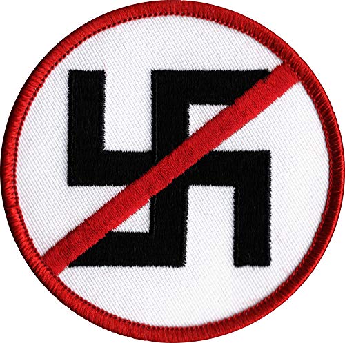 Aufnäher, bestickt, Motiv: No Nazi, 7,6 cm Durchmesser. von Patches