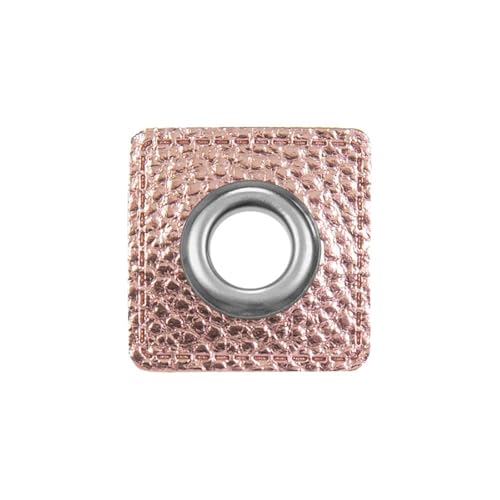 Ösen Patches eckig – 2 Stück – Lederimitat zum Aufnähen – 20 Farben – für Kordeln, Taschen, Turnbeutel, Kleidung – Patch mit Metallöse – DIY Nähzubehör für Deko & Accessoires (rosegold) von Patches