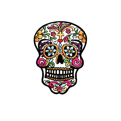 FabStix Sugar Skull Aufnäher zum Aufbügeln oder Aufklebern für Kinder, Damen, Herren, Kleidung, Jeans, Jacken, Taschen, Revers, medizinische Qualität und latexfrei FabStix Sugar Skull Aufnäher zum Aufbügeln oder Aufklebern für Kinder, Damen, Herren, Kleidung, Jeans, Jacken, Taschen, Revers, medizinische Qualität und latexfrei von Patchettes