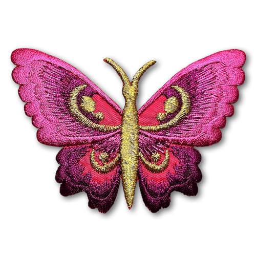 Patchicon4u Goldener Schmetterlingsflügel, niedlich, schöne Liebe, Dekoration, Retro-Schild, zum Aufbügeln oder Aufnähen, bestickter Aufnäher für Jeans, Jacken, Kleidung, Farbe: Rosa Patchicon4u Goldener Schmetterlingsflügel, niedlich, schöne Liebe, Dekoration, Retro-Schild, zum Aufbügeln oder Aufnähen, bestickter Aufnäher für Jeans, Jacken, Kleidung, Farbe: Rosa von Patchicon4u
