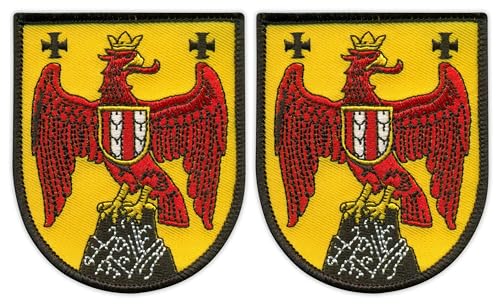 2er Set - Wappen des Burgenlandes - Aufnäher - bestickter Aufnäher / Abzeichen / Emblem von Patchion