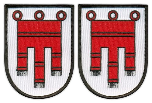 2er Set - Wappen von Vorarlberg - Aufnäher - bestickter Aufnäher / Abzeichen / Emblem von Patchion