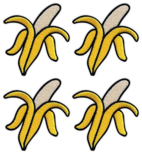 4er-Set – Banane – Aufnäher – bestickter Aufnäher / Abzeichen / Emblem 4er-Set – Banane – Aufnäher – bestickter Aufnäher / Abzeichen / Emblem von Patchion