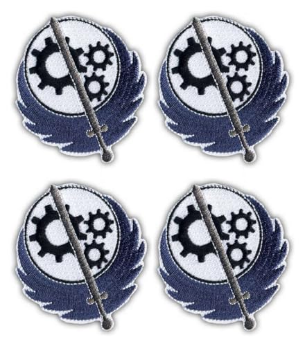 Fallout 4 Brotherhood of Steel Logo – schwarzes VeIcro/Klettverschluss-Rückseite – bestickter Aufnäher/Abzeichen/Emblem von Patchion
