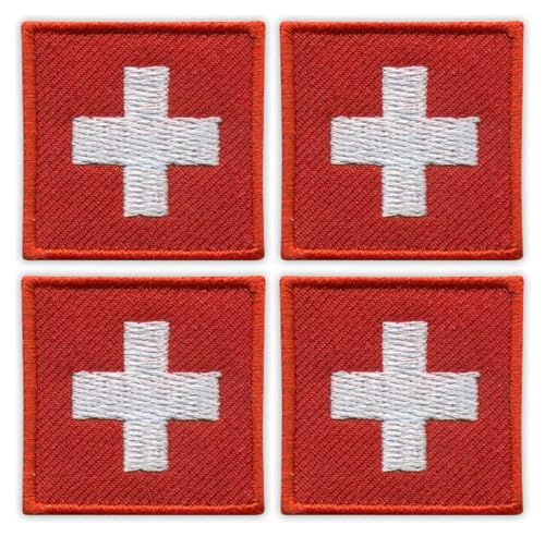 4er Set - Flagge der Schweiz - Aufnäher - Bestickter Patch / Abzeichen / Emblem 4er Set - Flagge der Schweiz - Aufnäher - Bestickter Patch / Abzeichen / Emblem von Patchion