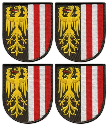 4er Set - Wappen Oberösterreich - Aufnäher - Bestickter Patch / Abzeichen / Emblem 4er Set - Wappen Oberösterreich - Aufnäher - Bestickter Patch / Abzeichen / Emblem von Patchion