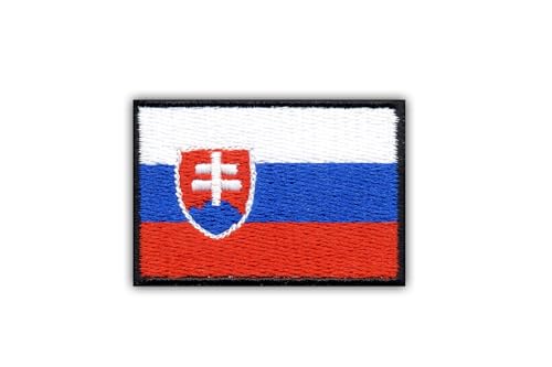 Aufnäher / Abzeichen / Emblem, Motiv Flagge der Slowakei, mit Klettverschluss, Schwarz von Patchion