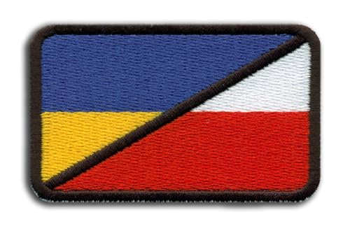 Aufnäher / Emblem, Motiv: Flagge der Ukraine und Polen, Solidarität, mit Klettverschluss, Weiß Aufnäher / Emblem, Motiv: Flagge der Ukraine und Polen, Solidarität, mit Klettverschluss, Weiß von Patchion