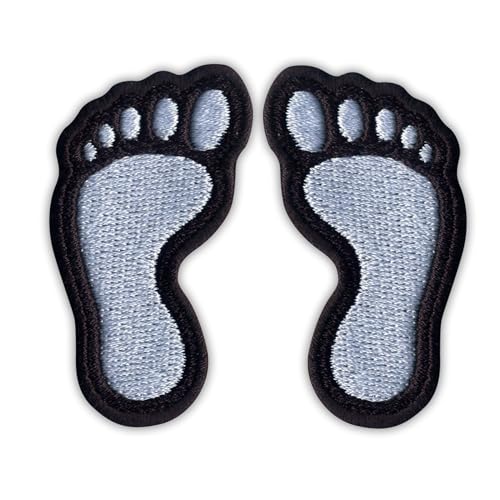 Aufnäher Barfuß, linker und rechter Fuß, zum Aufbügeln auf der Rückseite, bestickt Aufnäher Barfuß, linker und rechter Fuß, zum Aufbügeln auf der Rückseite, bestickt von Patchion