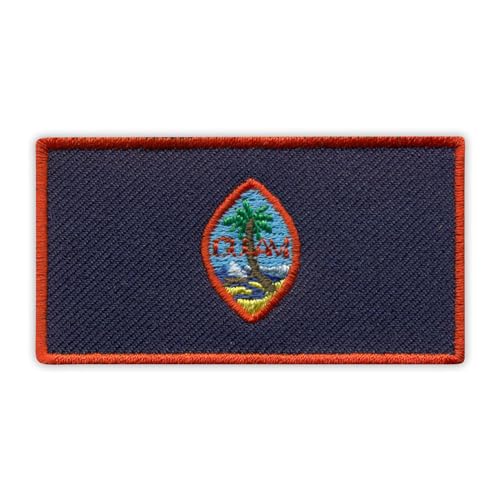 Aufnäher Flagge von Guam, selbstklebende Rückseite, bestickt von Patchion