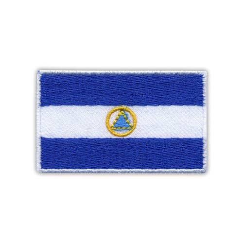 Aufnäher mit Flagge von Nicaragua, bestickt, 5,6 cm Aufnäher mit Flagge von Nicaragua, bestickt, 5,6 cm von Patchion