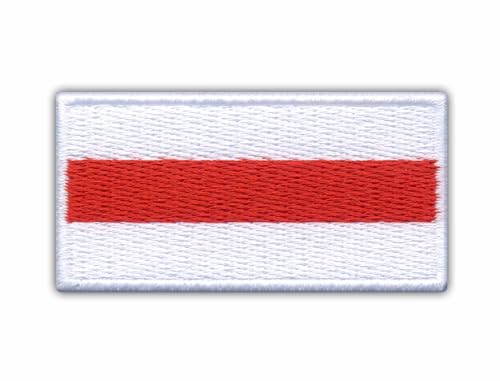 Bestickter Aufnäher, Patches, Motiv: Flagge von Belarus, historisch, VeIcro, Klettverschluss, Weiß von Patchion