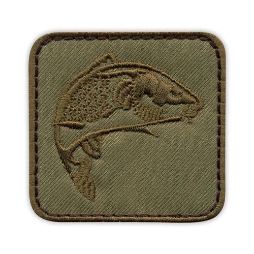 Carp Fish Jumping - Patch für CARP Hunter - Aufnäher - Bestickter Aufnäher / Abzeichen / Emblem von Patchion