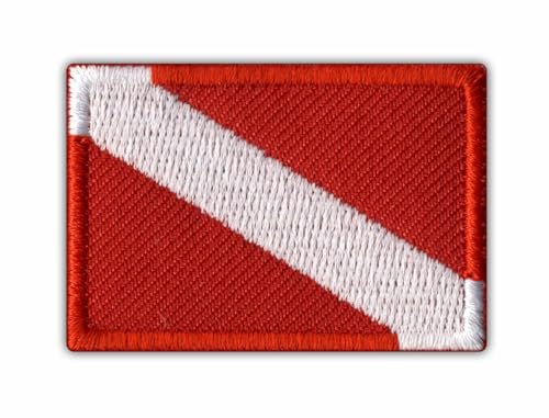 Diving Flag – weißer VeIcro/Klettverschluss-Rückseite – bestickter Aufnäher/Abzeichen/Emblem Diving Flag – weißer VeIcro/Klettverschluss-Rückseite – bestickter Aufnäher/Abzeichen/Emblem von Patchion