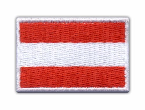 Patchion - Österreichische Flagge - Aufnäher - Rechteckig - 3,5 cm x 5,3 cm - Stickerei - Rot - Einfach - Embroidered Patch Patchion - Österreichische Flagge - Aufnäher - Rechteckig - 3,5 cm x 5,3 cm - Stickerei - Rot - Einfach - Embroidered Patch von Patchion