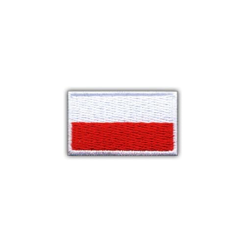 Flagge Polen 3,5 x 2,0 cm (klein-weiß) - Aufnäher - bestickt - Abzeichen / Emblem von Patchion