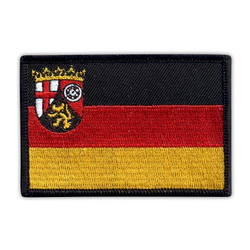 Flagge von Rheinland-Pfalz - Schwarzes VeIcro/Klettverschlussrückseite - bestickter Aufnäher / Abzeichen / Emblem Flagge von Rheinland-Pfalz - Schwarzes VeIcro/Klettverschlussrückseite - bestickter Aufnäher / Abzeichen / Emblem von Patchion