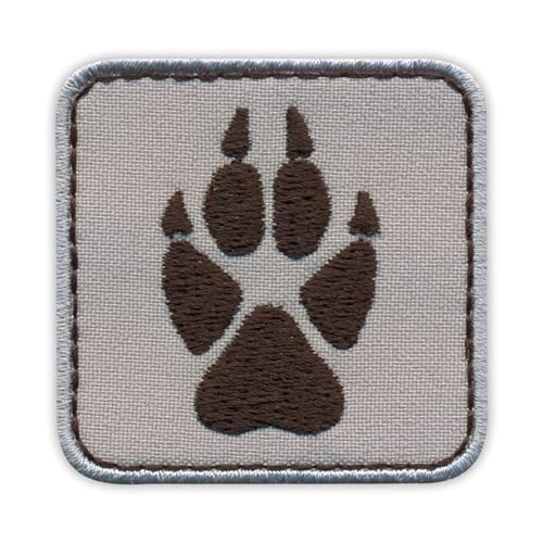 Footprint of Wolf – Pfote des Wolfs – schwarzer VeIcro/Klettverschluss-Rückseite – bestickter Aufnäher/Abzeichen/Emblem Footprint of Wolf – Pfote des Wolfs – schwarzer VeIcro/Klettverschluss-Rückseite – bestickter Aufnäher/Abzeichen/Emblem von Patchion