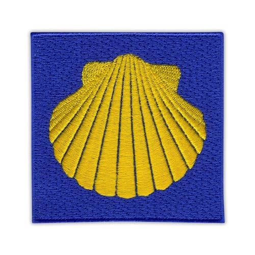 Gelbe Muschel – Symbol des Jakobsweges – Aufnäher – bestickter Aufnäher/Abzeichen/Emblem von Patchion
