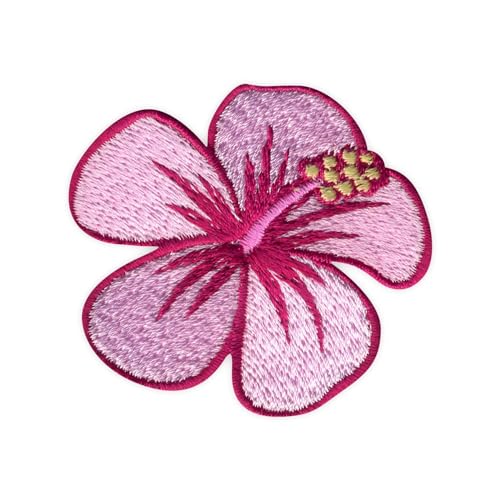 Hibiskusblüte - Pink - Aufnäher - bestickter Aufnäher / Abzeichen / Emblem von Patchion