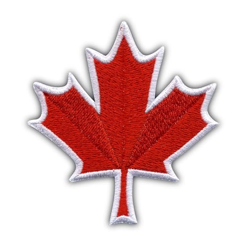 Kanadisches Ahornblatt – zum Aufbügeln auf der Rückseite – bestickter Aufnäher/Abzeichen/Emblem von Patchion