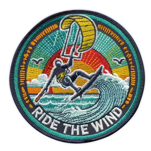 Kitesurfing – Ride The Wind – Aufnäher – bestickter Aufnäher / Abzeichen / Emblem von Patchion