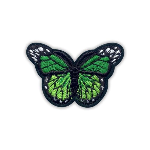 Kleiner grüner Schmetterling – schwarzes VeIcro/Klettverschluss-Rückseite – bestickter Aufnäher/Abzeichen/Emblem Kleiner grüner Schmetterling – schwarzes VeIcro/Klettverschluss-Rückseite – bestickter Aufnäher/Abzeichen/Emblem von Patchion