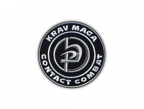 Krav MAGA – Contact Combat – schwarzer VeIcro/Klettverschluss-Rückseite – bestickter Aufnäher/Abzeichen/Emblem Krav MAGA – Contact Combat – schwarzer VeIcro/Klettverschluss-Rückseite – bestickter Aufnäher/Abzeichen/Emblem von Patchion
