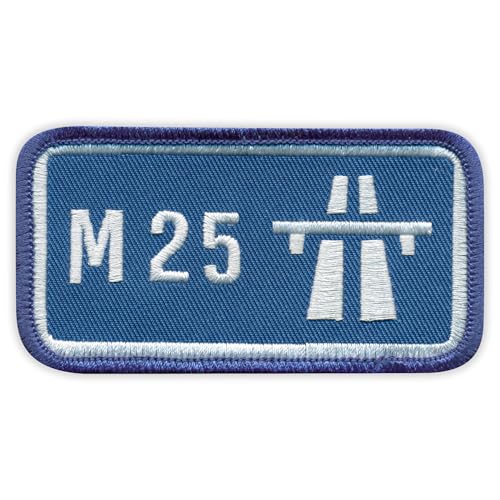M25 Autobahn – London Orbital Autobahn – UK Straßenschild – magnetische Rückseite – bestickter Aufnäher/Abzeichen/Emblem M25 Autobahn – London Orbital Autobahn – UK Straßenschild – magnetische Rückseite – bestickter Aufnäher/Abzeichen/Emblem von Patchion