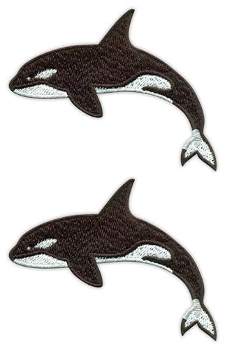 Orca Aufnäher, Killerwal, bestickt, 2 Stück von Patchion