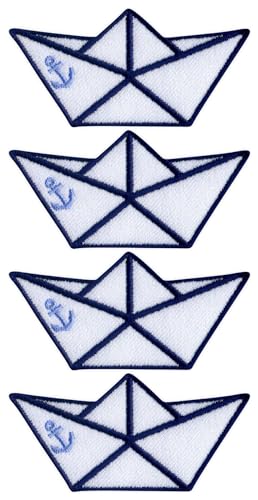 Origami-Boot-Aufnäher, Anker, bestickt, 4 Stück Origami-Boot-Aufnäher, Anker, bestickt, 4 Stück von Patchion