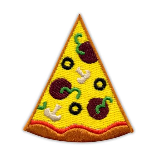 Patch / Emblem, Motiv: Pizza, selbstklebende Rückseite, bestickt von Patchion