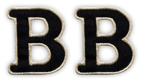 Patchion - 2x Buchstabe B - Schwarz - Aufbügeln - Emblem von Patchion