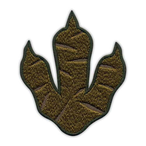 Patchion Dinosaurier-Fußabdruck T-REX Aufnäher, Grüne Stickerei, 1 Stück, Mittel, Realistisch, Embroidered Patch Patchion Dinosaurier-Fußabdruck T-REX Aufnäher, Grüne Stickerei, 1 Stück, Mittel, Realistisch, Embroidered Patch von Patchion
