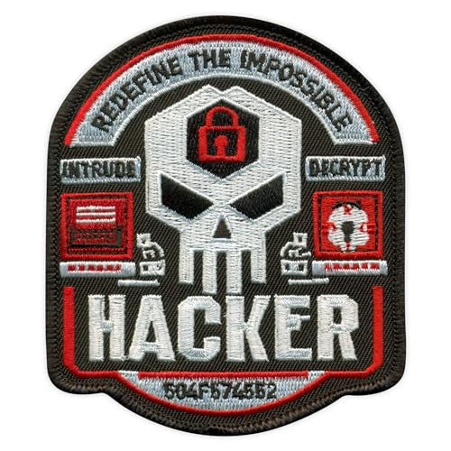 Patchion Hacker - Redefine The Impossible - Black Hook and Loop Compatible with Velcro Hook and Loop Fastener - Embroidered Patch/Badge/Emblem Patchion Hacker - Redefine The Impossible - Black Hook and Loop Compatible with Velcro Hook and Loop Fastener - Embroidered Patch/Badge/Emblem von Patchion
