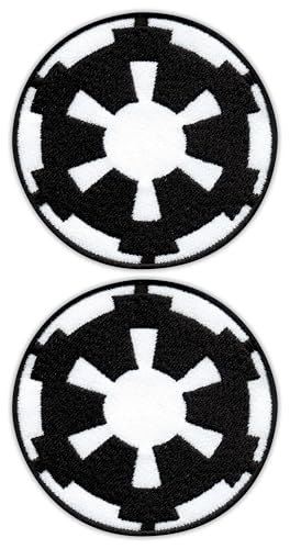 Patchion - Set von zwei runden, schwarzen, klassischen Militär-Embroidered Patches - Stickerei - Aufbügeln - Mittel - Kind Patchion - Set von zwei runden, schwarzen, klassischen Militär-Embroidered Patches - Stickerei - Aufbügeln - Mittel - Kind von Patchion