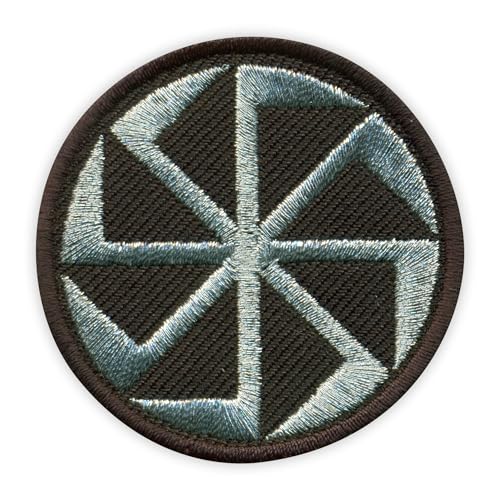 Patchion The Kolovrat - Sonnenrad - Symbol des slawischen Gottes Svarog - schwarzer Klettverschluss kompatibel mit Klettverschluss - bestickter Patch/Abzeichen/Emblem Patchion The Kolovrat - Sonnenrad - Symbol des slawischen Gottes Svarog - schwarzer Klettverschluss kompatibel mit Klettverschluss - bestickter Patch/Abzeichen/Emblem von Patchion